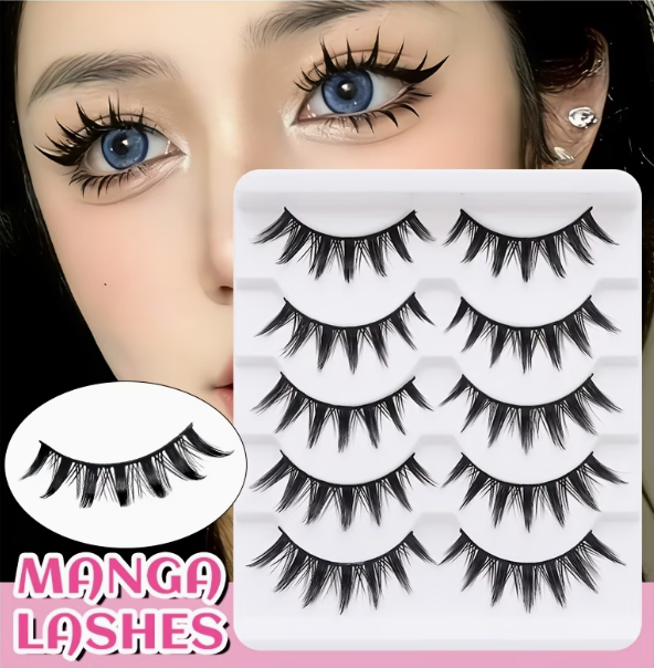 5 Pares de Pestañas Postizas, Estilo K-Pop