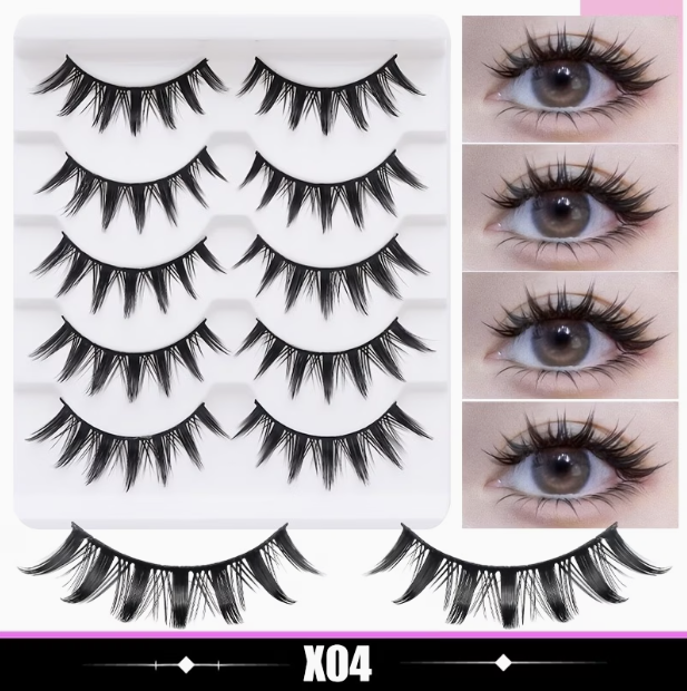 5 Pares de Pestañas Postizas, Estilo K-Pop